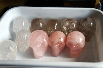 Examples of Brazilian Carved Crystal Skulls