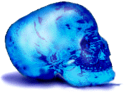 Illustration of the Blue Crystal Skull Joshua is seeking in Peru